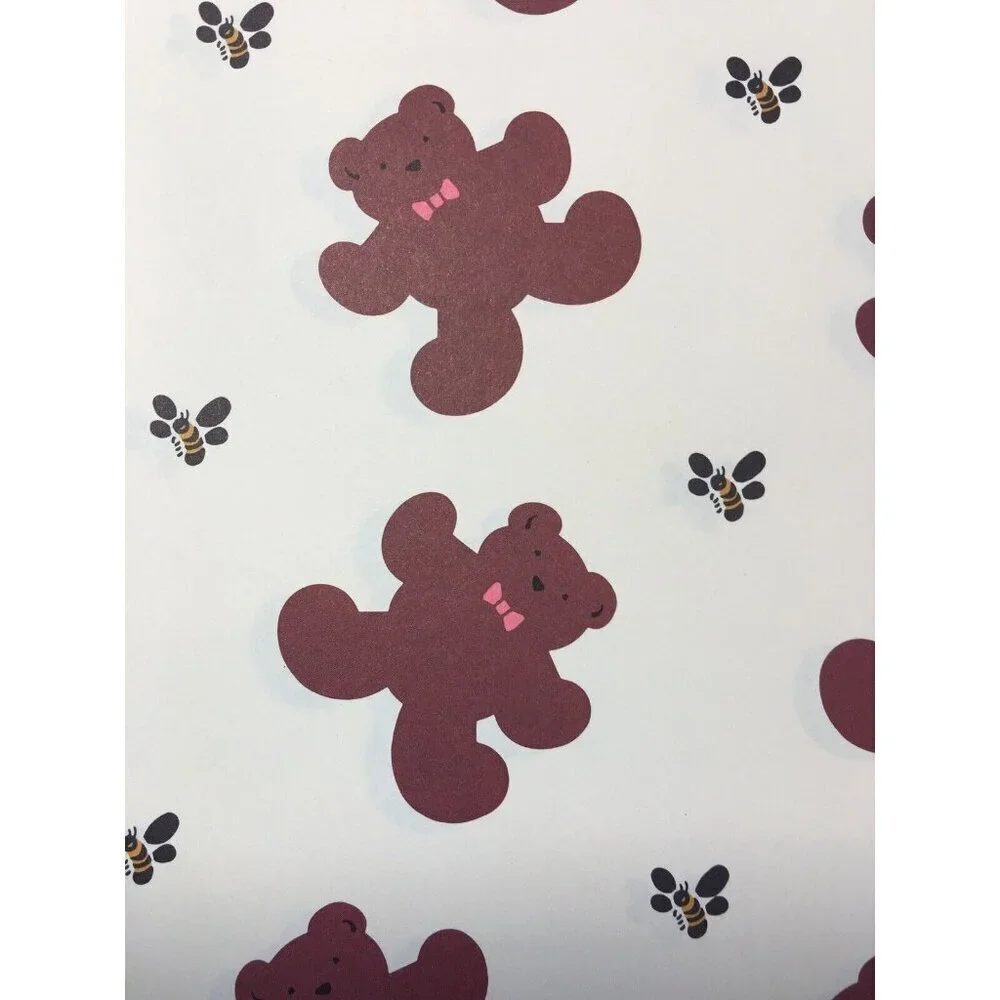 Small Lot of Vintage Teddy Bear Gift Wrap Sheets Bags  Scrapbooking Junk Craft
